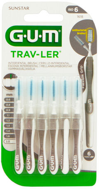 Зубні щітки GUM 1618 Conical Brush 2 мм x 6 шт (7630019900232) - зображення 1