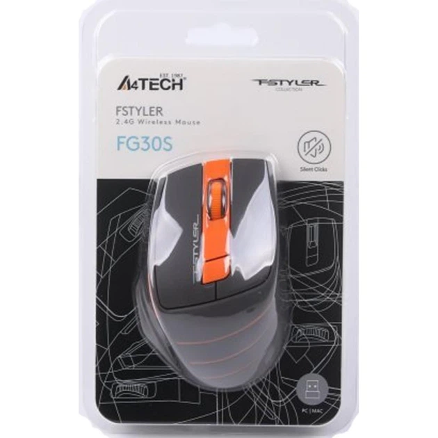Мышка A4Tech FG30S Orange - Фото 8 Мышка A4Tech FG30S Orange - изображение 8