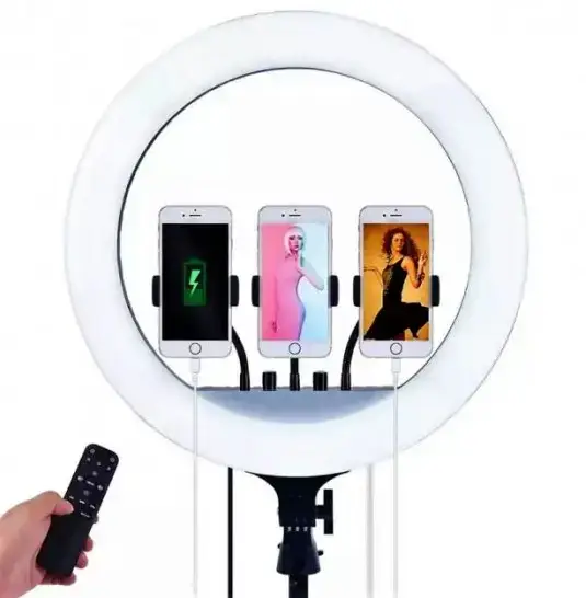 Кольцевая LED лампа RL-21 (55см) (3 крепления) (пульт) (сумка) - изображение 8