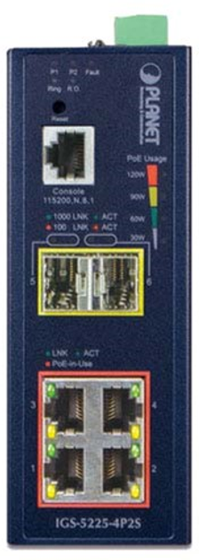 PoE Przełącznik sterownica Planet IGS-5225-4P2S gigabitowy (IGS-5225-4P2S) - obraz 1