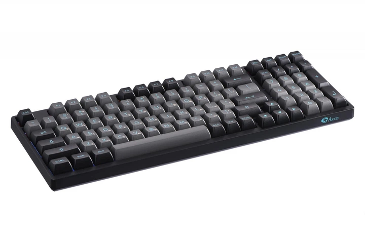 Механічна клавіатура АККО 3098N Black&Cyan 98Key, TTC Honey, BT/WL/USB-A, Hot-swappable, EN/UKR, RGB, Чорний - Фото 7 Механічна клавіатура АККО 3098N Black&Cyan 98Key, TTC Honey, BT/WL/USB-A, Hot-swappable, EN/UKR, RGB, Чорний - зображення 7