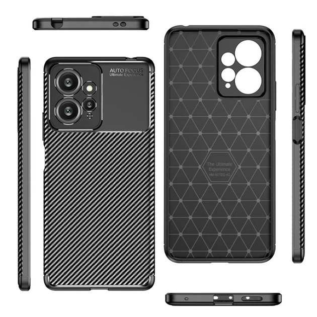 Чохол Fiji Ultimate Carbon для Xiaomi Redmi Note 12 протиударний бампер чорний - Фото 2 Чохол Fiji Ultimate Carbon для Xiaomi Redmi Note 12 протиударний бампер чорний - зображення 2