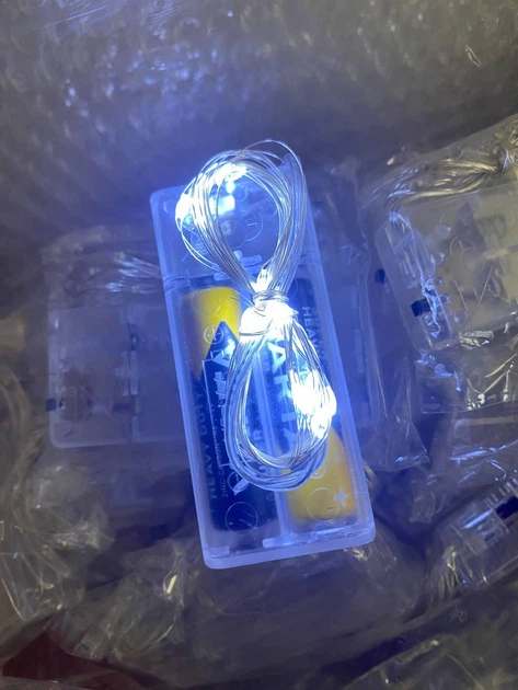 Гірлянда на батарейках крапля роси мідний провід 2 метри 20 LED Dew Drop Cool White - изображение 5