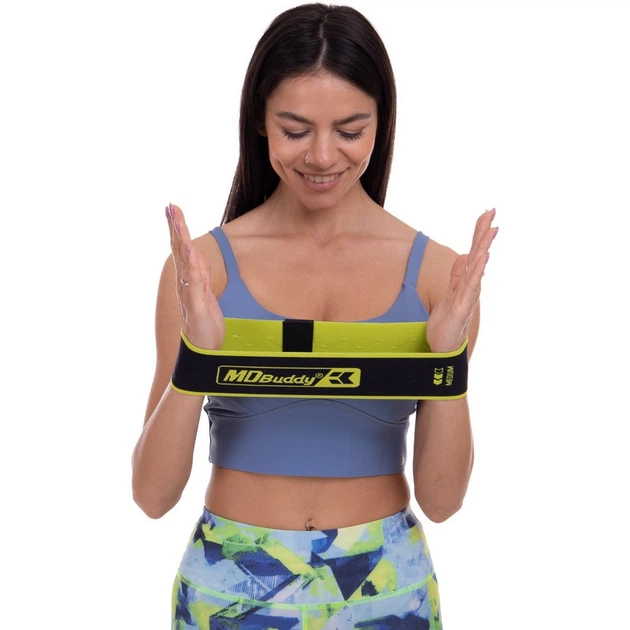 Стрічка опору гумка для фітнесу Zelart MD Buddy Fit 2621-M жорсткість Medium Black-Neon Green - Фото 4 Стрічка опору гумка для фітнесу Zelart MD Buddy Fit 2621-M жорсткість Medium Black-Neon Green - зображення 4