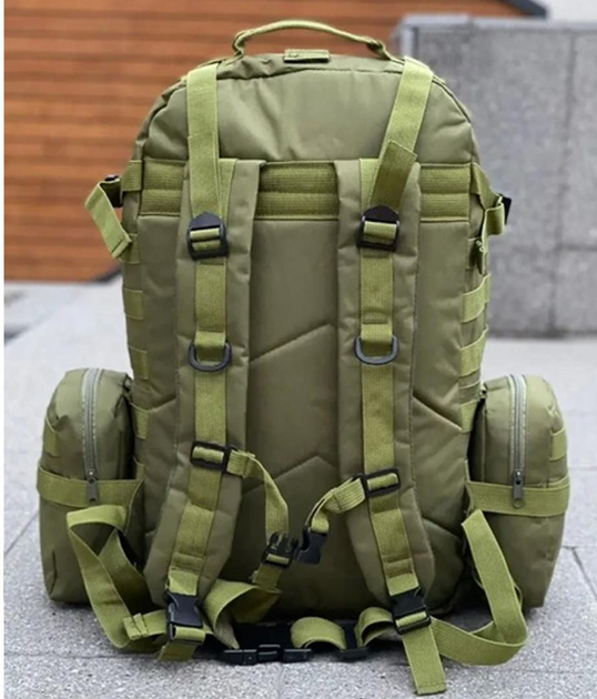 Рюкзак тактичний з підсумками Eagle B09G 55 літрів Green Olive - зображення 2