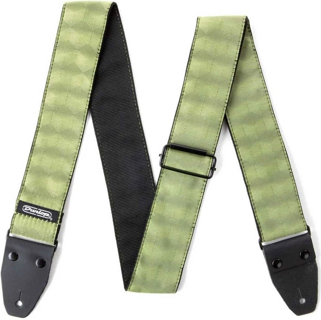 Ремень гитарный DUNLOP D6710 JACQUARD HEXAGON ECHO OLIVE STRAP - Фото 2 Ремень гитарный DUNLOP D6710 JACQUARD HEXAGON ECHO OLIVE STRAP - изображение 2