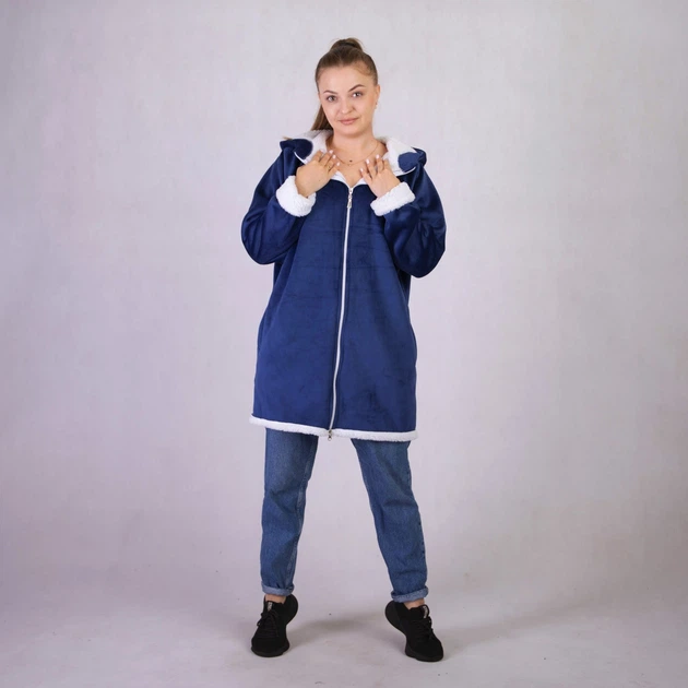 Куртка-кофта женская меховая GO-IN ТN-2091 46-48 синий - изображение 3