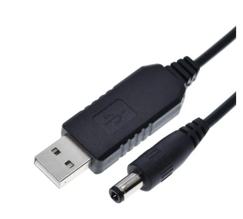 Кабель живлення USB - DC 5.5х2.1 мм з перетворювачем 5v - 12v для роутера, Т2 (1м) - зображення 2