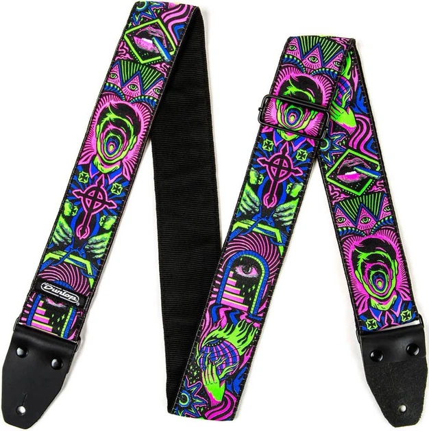 Ремень гитарный Dunlop ILD01 Ilovedust Headspace Green Strap - изображение 2