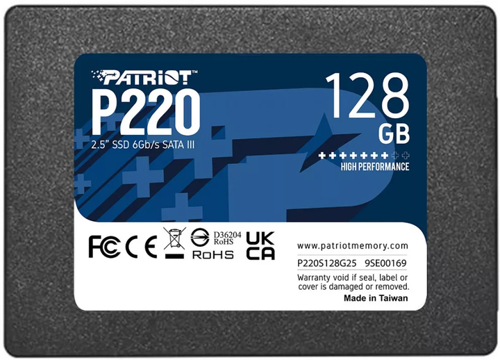 SSD диск Patriot P220 128GB 2.5" SATAIII TLC (P220S128G25) - изображение 1