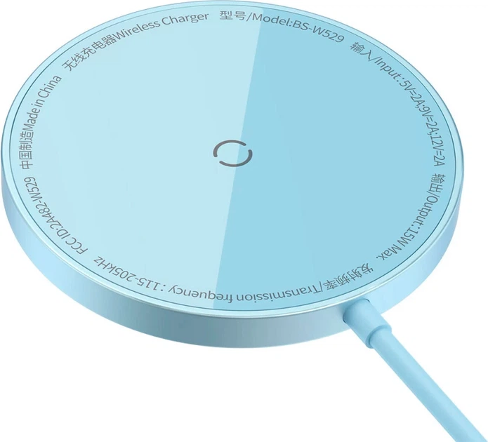 Бездротовий зарядний пристрій Baseus Simple Mini3 Magnetic Wireless Charger 15W Blue (CCJJ040303) [90316] - зображення 3