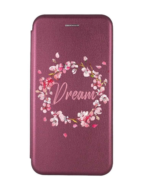 Чехол-книжка с рисунком для Samsung Galaxy A05 (A055) Бордовый :: Веночек из сакуры (принт 284) - Фото 1 Чехол-книжка с рисунком для Samsung Galaxy A05 (A055) Бордовый :: Веночек из сакуры (принт 284) - изображение 1