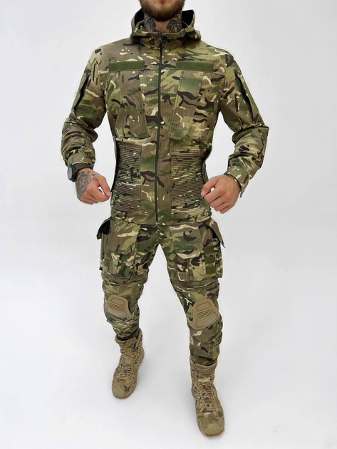 Тактический осенний военный комплект First ( Куртка + Штаны ), Камуфляж: Мультикам, Размер: M - изображение 1