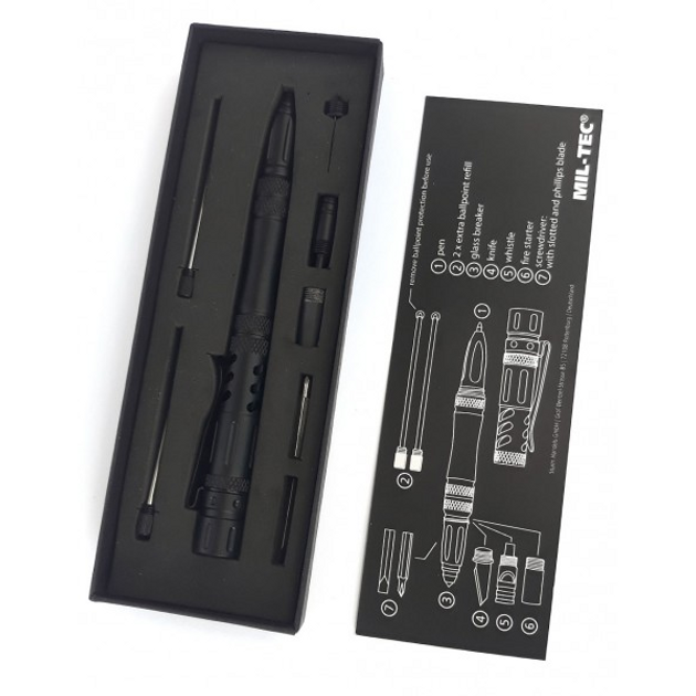 Ручка тактична Mil-Tec Мультитул Pro чорна 15990200 - изображение 2