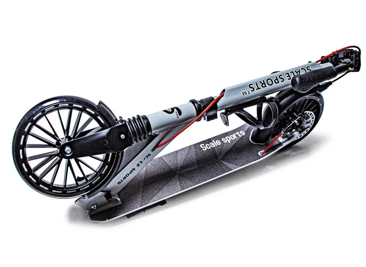 Самокат складний Scale Sports SS-23 ДИСКОВЕ гальмо з амортизатором LED-ліхтариком сірий двоколісний 7+ - зображення 2