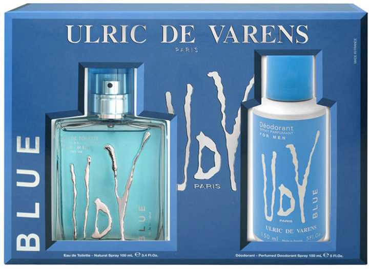 Zestaw Ulric De Varens Blue Eau De Toilette Spray 100 ml + Dezodorant 150 ml (3326240045456) - obraz 1