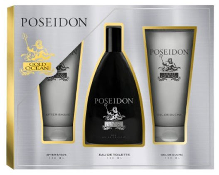 Набір Instituto Espanol Poseidon Gold Ocean For Men Eau De Toilette Spray 150 мл + Бальзам після гоління 150 мл + Гель для душу 150 мл (8411047151457) - зображення 1