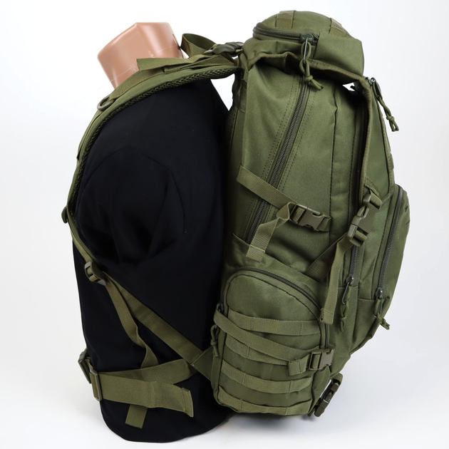 Рюкзак тактический штурмовой 45 л Oxford 1000D Олива - изображение 2