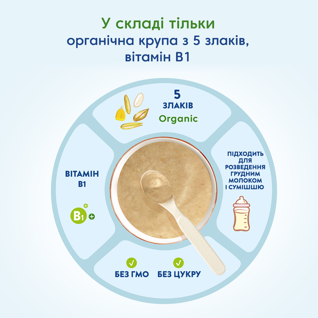 Дитяча безмолочна каша MAMAKO Organic 5 злаків для дітей з 6 місяців 200 г (8437022039312) - зображення 5
