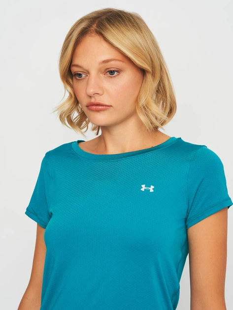 Спортивная футболка для бега женская Under Armour Hg Armour SS-grn 1328964-722 XS Зеленая (196040084145) - изображение 4