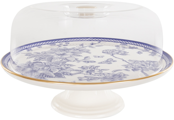 Тортовница на ножке Alba Ceramics Butterfly с крышкой 30 см (769-001 ...