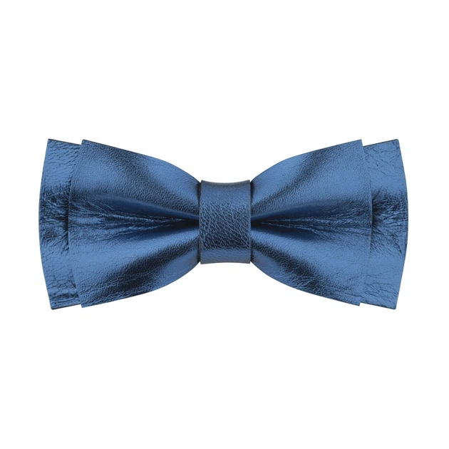 Бабочка Bow Tie House кожаная маленькая Silver Blue 10465S - Фото 1 Бабочка Bow Tie House кожаная маленькая Silver Blue 10465S - изображение 1