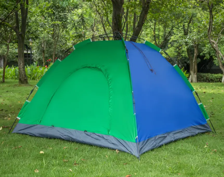 Набір туристичний розкладний стіл зі стільцями Easy Campi у валізі Зелений з парасолькою 1.8 м + Автоматичний намет 4-місний 2x2x1.35м Зелено-синій - Фото 3 Набір туристичний розкладний стіл зі стільцями Easy Campi у валізі Зелений з парасолькою 1.8 м + Автоматичний намет 4-місний 2x2x1.35м Зелено-синій - зображення 3