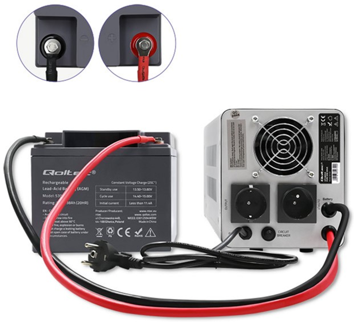 ИБП Qoltec Pure Sine Wave 800VA/560W (5901878507200) - изображение 4