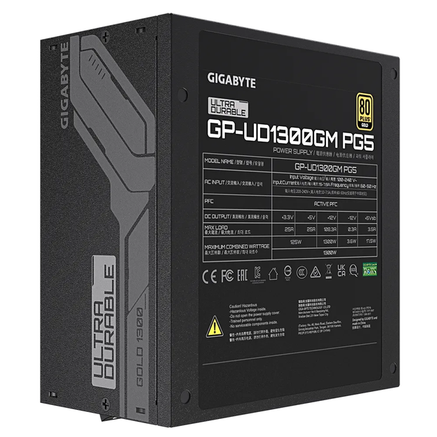 Блок питания Gigabyte UD1300GM PG5 для геймеров 1300Вт - изображение 4