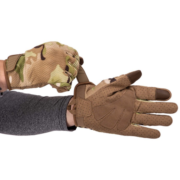 Рукавички тактичні із закритими пальцями Military Rangers BC-8816 Колір: Камуфляж Woodland розмір: M - зображення 2
