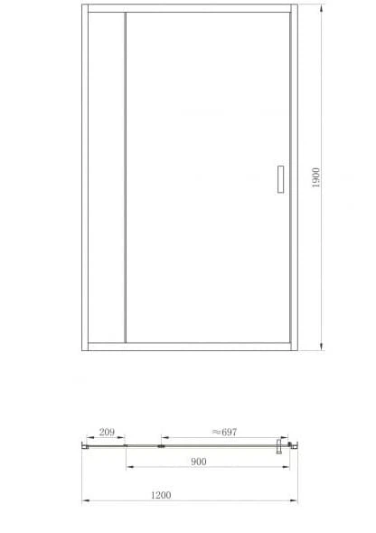 Душові двері в нішу Primera Frame 120x190см (SDC1212) - зображення 2
