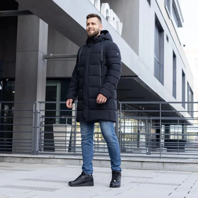 Зимова куртка чоловіча великого розміру UF-fashion 80 - двл DV MEN'S 64 чорний - зображення 3
