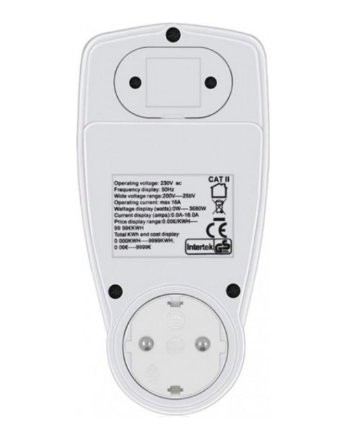 Енергометр, ватметр Intertek Power Meter Cat 2, вольтметр со сменными батарейками - изображение 3