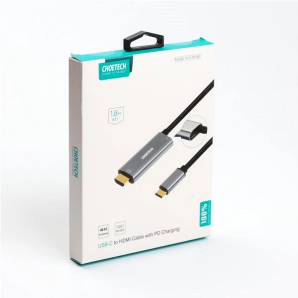Кабель Choetech USB-C на HDMI 1.8 м Черный (XCH-M180GY) - Фото 8 Кабель Choetech USB-C на HDMI 1.8 м Черный (XCH-M180GY) - изображение 8