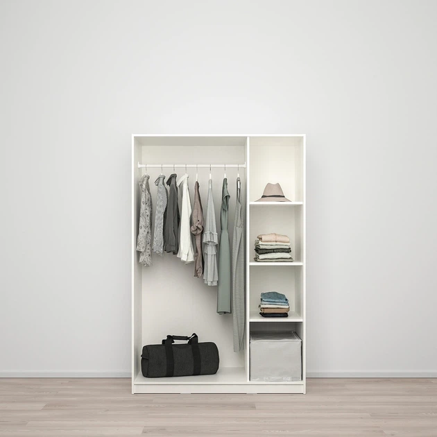 Гардероб ikea (ікеа) 3 двері kleppstad білий (004.417.58) - зображення 5