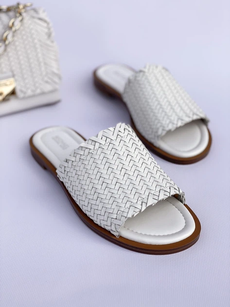 Сандалии женские Michael Kors Dee Woven Leather Slide Sandal (размер: 39 / US 8) 25 см - изображение 2