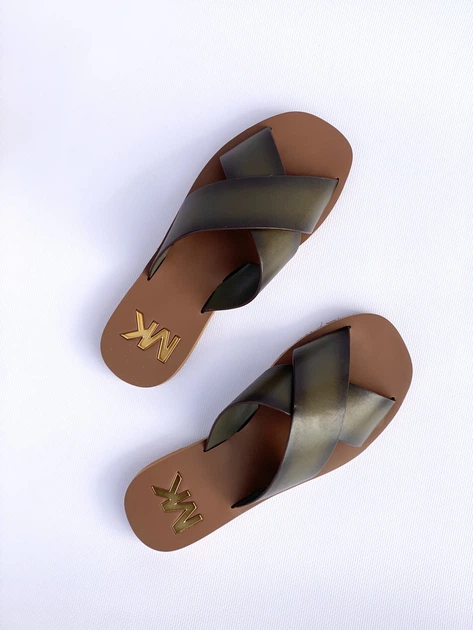 Слайды женские Michael Kors Glenda Burnished Leather Slide sandal (размер: 37) - Фото 3 Слайды женские Michael Kors Glenda Burnished Leather Slide sandal (размер: 37) - изображение 3