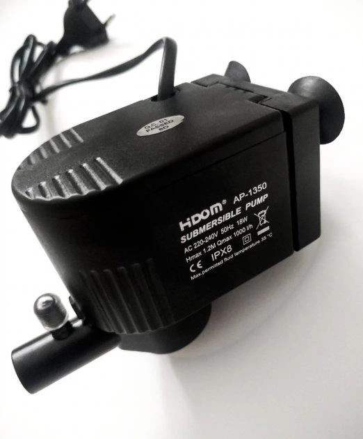 Турбіна Hidom AP-1350 (18W) 1000 л/год занурювальна помпа насос для акваріума до 200 л - зображення 4