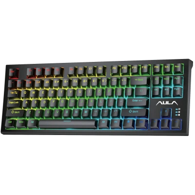 Клавиатура Aula F3032 Keycaps Plus 21 Dark Yellow Keys KRGD Red USB UA Black (6948391204673) - Фото 2 Клавиатура Aula F3032 Keycaps Plus 21 Dark Yellow Keys KRGD Red USB UA Black (6948391204673) - изображение 2