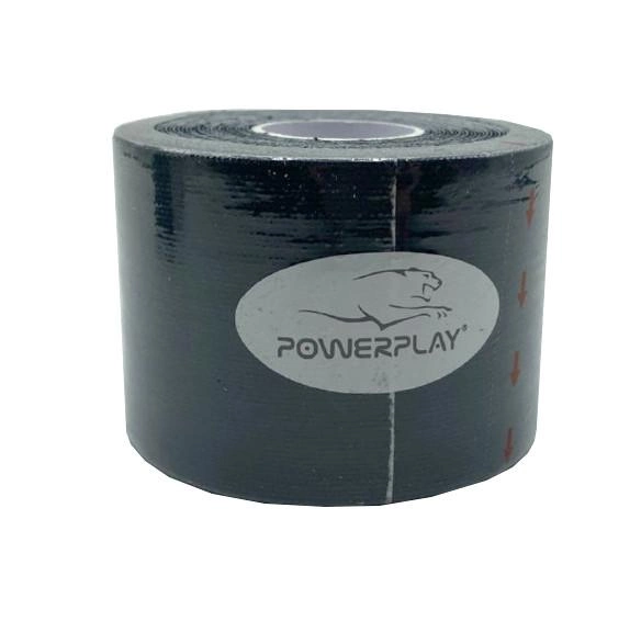 Кінезіологічний тейп 500х5 см PowerPlay Чорний (2000002452102) - зображення 2