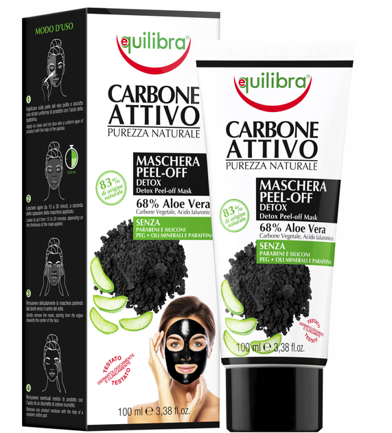 Маска для обличчя Equilibra Active Charcoal Detox Peel-off Mask з активованим вугіллям 100 мл (8000137014996) - зображення 1