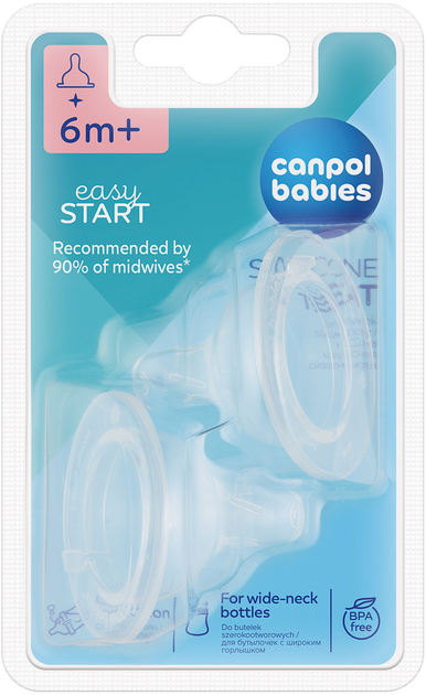 Соска силіконова Canpol Babies EasyStart каша до пляшечок з широким отвором 2 шт. (21/733) - зображення 2
