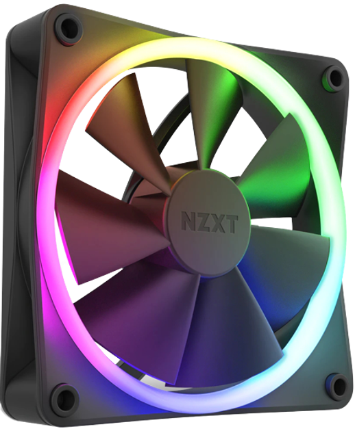 Кулер NZXT RGB Fans - Single F120RGB - 120 мм Black (RF-R12SF-B1 ...