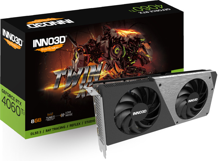 Відеокарта INNO3D PCI-Ex GeForce RTX 4060 Ti Twin X2 OC 8GB GDDR6 (128bit) (2565/18000) (1 х HDMI, 3 x DisplayPort) (N406T2-08D6X-171153N) - зображення 7