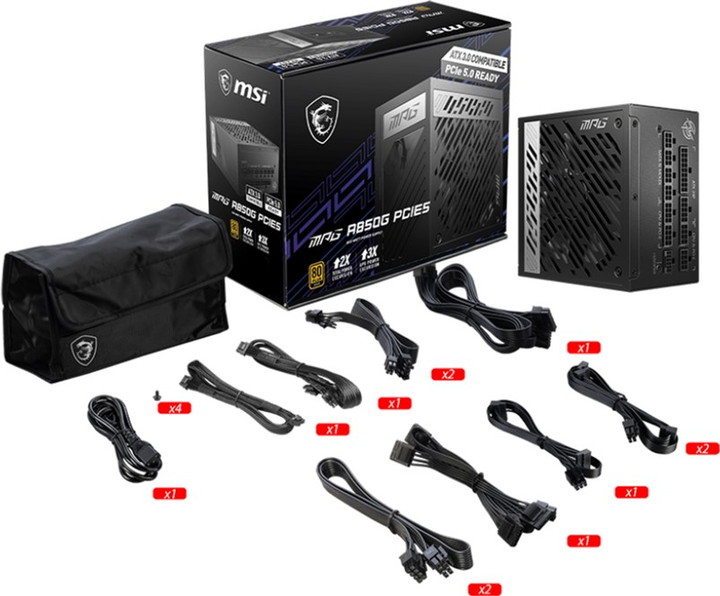 Блок питания MSI MPG A850G PCIE5 850W - изображение 6