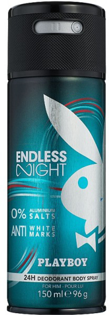 Perfumowany dezodorant męski Playboy Endless Night 150 ml (5050456521630) - obraz 1