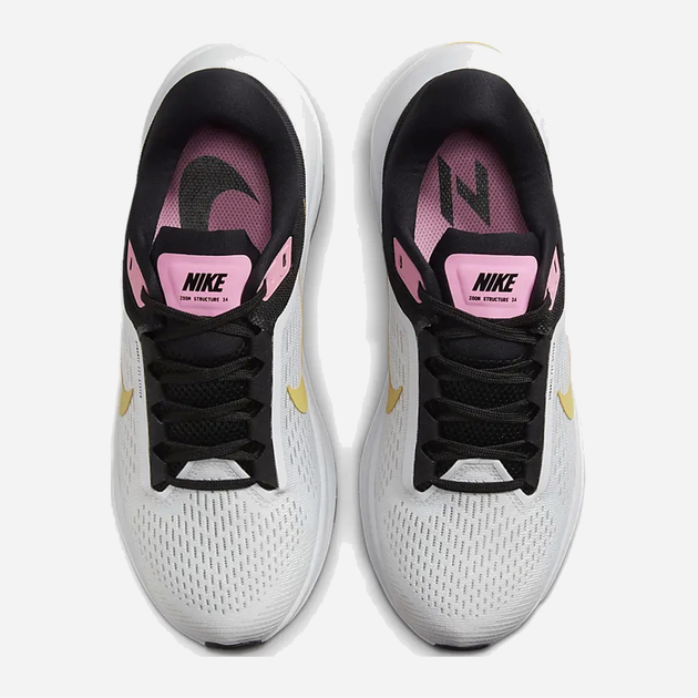 Buty do biegania damskie Nike Air Zoom Structure 24 DA8570-106 37.5 (6.5US) 23.5 cm Biały/Czarny (196153936430) - obraz 4