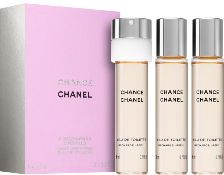 Zestaw wkładów wymiennych damskich Chanel Woda toaletowa Chanel Chance 3 x 20 ml (3145891261103) - obraz 1