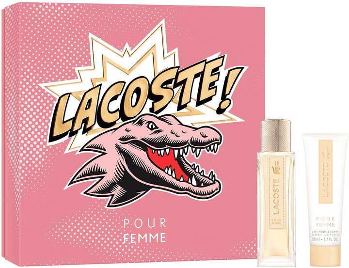 Zestaw damski Lacoste pour Femme Eau de Parfum Woda perfumowana damska 50 ml + Balsam do ciała 50 ml (3616303452735) - obraz 1
