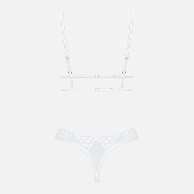 Комплект (бюстгальтер + трусики-стрінги) Obsessive Heavenlly XS/S Білий (5901688252567) - зображення 4